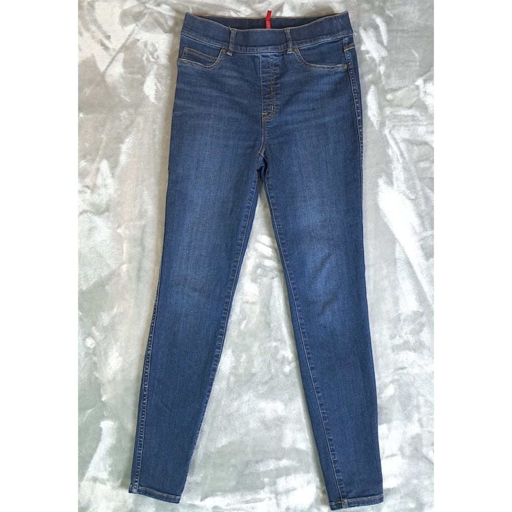 SPANX EveryWear Pull-On Ankle Skinny Jeans M Tall Medium Blue Wash Denim 20342T
